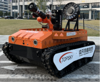 防爆消防滅火排煙偵察機器人（中型，第11代，語音控制+跟隨功能+5G控制+水炮跟蹤火焰+野外導航)